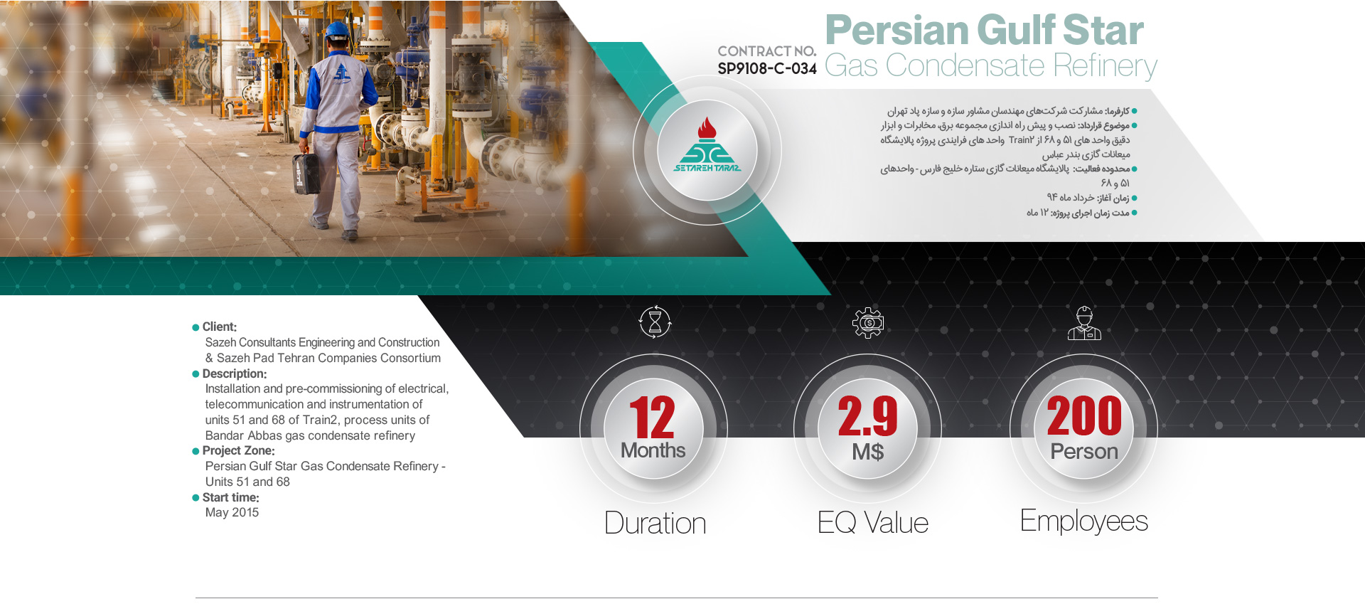 Persian Gulf Star Gas Condensate Refinery پالایشگاه میعانات گازی ستاره خلیج فارس