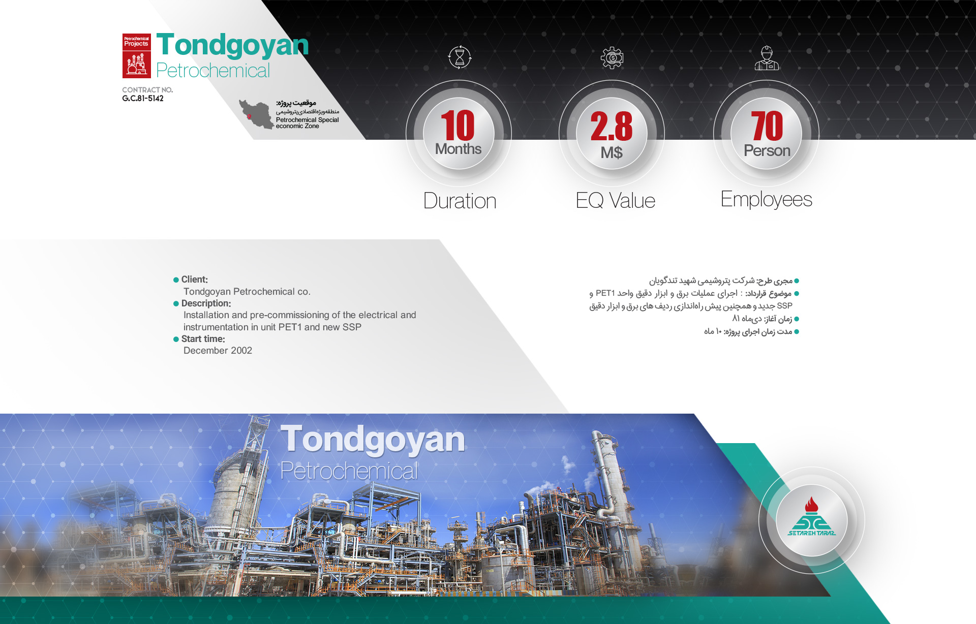 Tondgoyan Petrochemical Project پتروشیمی تندگویان